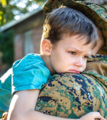 Military child says goodbye pre-deployment