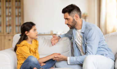 Veteran Talking to Child